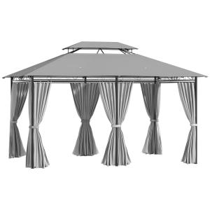 Cenador para jardín 300x400x280 cm gris oscuro