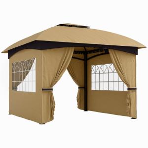 Cenador para jardín 335x335x285 cm beige