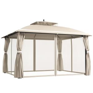 Cenador para jardín 370x303x290 cm beige