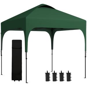 Cenador plegable 253x253x268 cm verde oscuro