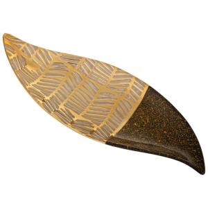 Centro de mesa de cerámica dorado 43x17x3 cm