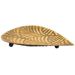 Centro de mesa de metal dorado 37.5x30x4.5h cm