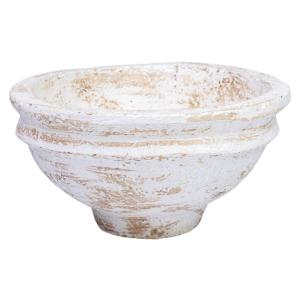 Centro de mesa de papel maché artesanal envejecido blanco 2…