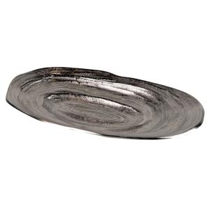 Centro de mesa plateado de aluminio 37x20x4cm