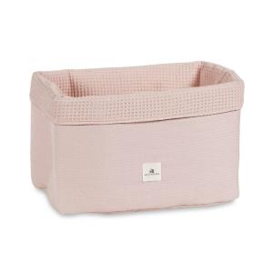Cesta almacenaje infantil acolchada rosa