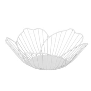 Cesta con forma de flor de metal beige