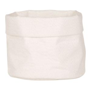 Cesta de algodón marfil y dorado