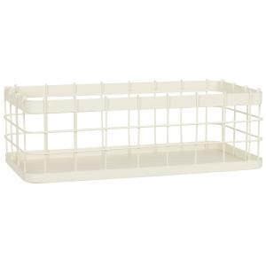 Cesta de almacenamiento para cocina de metal color crema