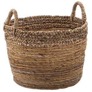 Cesta de fibra natural en tono marrón d. 35 cm