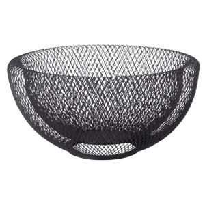Cesta de frutas de metal negro mate