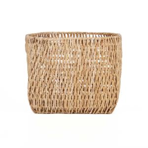 Cesta de hoja de plátano y hierro natural d55