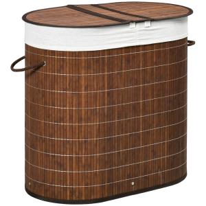 Cesta de lavandería 62.5x37x60.5 cm marrón