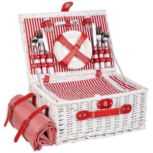 Cesta de picnic blanca 44x30x20