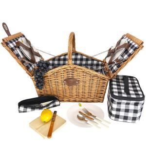 Cesta de picnic de mimbre montaigne - 4 personas