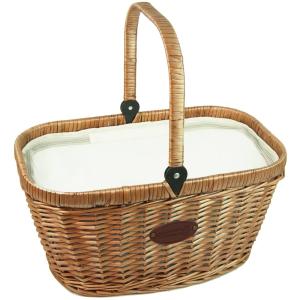 Cesta de picnic de mimbre natural isotérmica chantilly lino