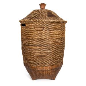 Cesta de ratán extragrande marrón natural