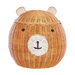 Cesta infantil osito de peluche ratán natural