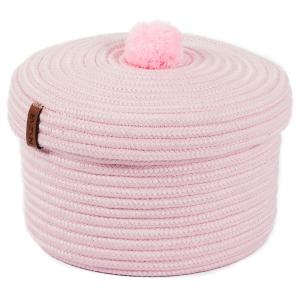 Cesta lisa hecha a mano de color rosa para niños - 20x15