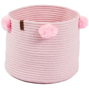 Cesta lisa hecha a mano de color rosa para niños - 30x25