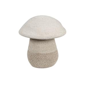 Cesta mushroom algodón beige 23x27