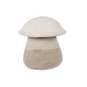 Cesta mushroom algodón beige 33x38