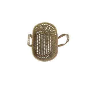 Cesta ovalada pequeña de palma marrón 12x37x22cm