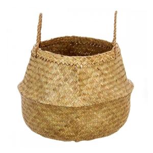 Cesta plegable de fibra natural  marrón 43,5x29 cm