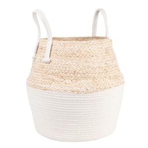 Cesta tailandesa de algodón y fibra de maíz bicolor