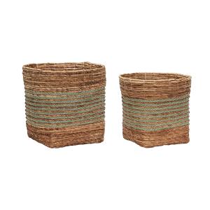 Cestas natural/menta (juego de 2)