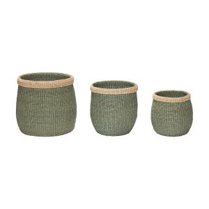 Cestas verde/natural (juego de 3)