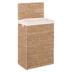 Cesto fibra natural marrón 55x38x22