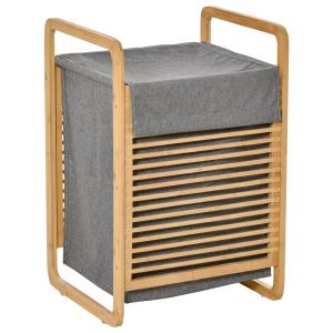 Cesto para ropa sucia 40x35.5x60.5 cm madera natural