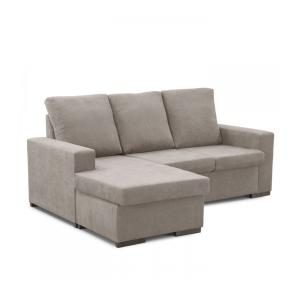 Chaise longue 3 plazas con puff reversible color beige