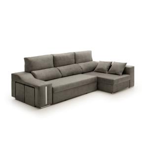 Chaise longue cama con arcón y puff derecha gris oscuro 264…