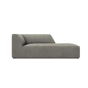 Chaise longue de angulo derecho de pana gris claro