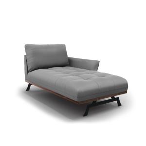 Chaise longue de angulo derecho de tejido estructural gris