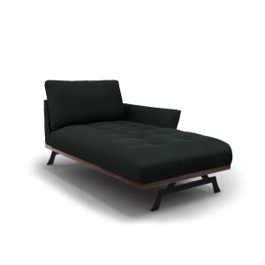 Chaise longue de angulo derecho de tejido estructural negro