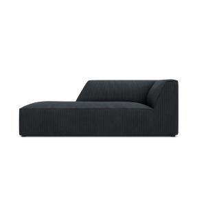 Chaise longue de angulo izquierdo de pana negro