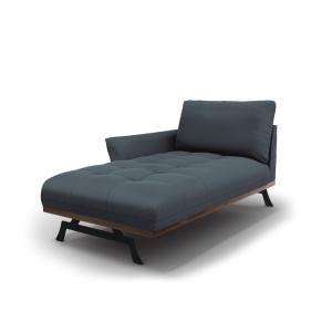 Chaise longue de angulo izquierdo de tejido estructural azul