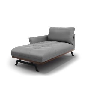 Chaise longue de angulo izquierdo de tejido estructural gris