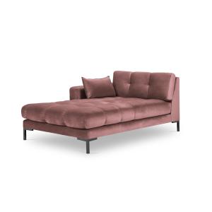 Chaise longue de angulo izquierdo de terciopelo rosa