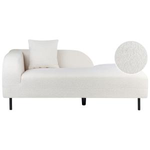 Chaise longue de bouclé blanco izquierdo