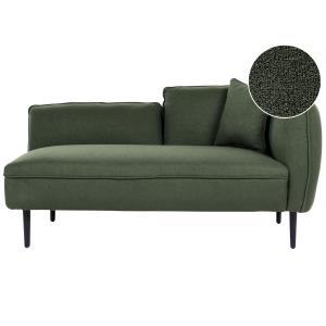 Chaise longue de bouclé verde oscuro negro derecho