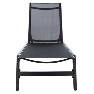 Chaise-longue de exterior aluminio negro