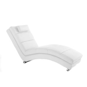 Chaise longue de polipiel blanca cm a.85xl.62xp.172