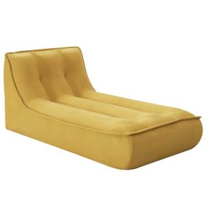 Chaise longue de tela 165 x 80 x 70 cm amarilla