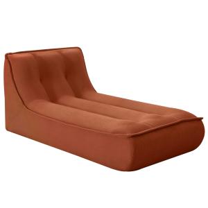 Chaise longue de tela 165 x 80 x 70 cm terracota