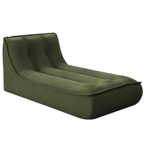 Chaise longue de tela 165 x 80 x 70 cm verde