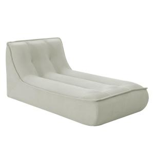 Chaise longue de tela crudo, 165 x 80 x 70 cm