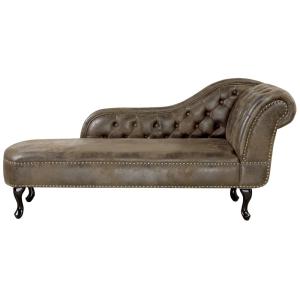 Chaise longue derecho gamuza sintética marrón